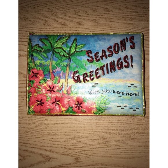 Xmas Tropical Greeting Gift Box Handmade - Picture 1 of 5